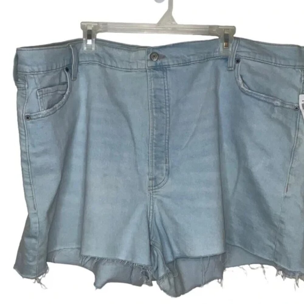 Old Navy Size 28 Shorts HIGHER HIGH-WAISTED BUTTON-FLY SKY-HI A-LINE CUT-OFFS 2